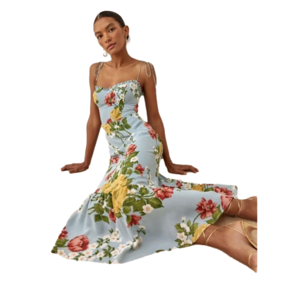 Reformation Dresses & Skirts - NWT $278 Reformation ‘Enya’ Floral Print Tie Shoulder Midi Dress